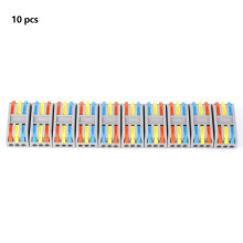 (Colorful) 10pcs PCT3-3 Fast Wiring Connector 3-in-3-out Terminal Colorful