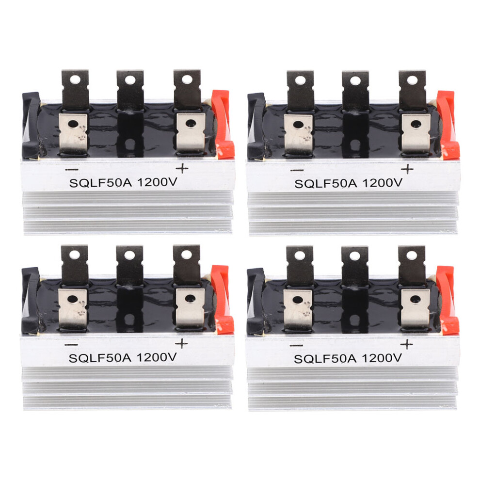 4 Pcs 3-Phase Bridge Rectifier Sqlf50a 1200V With Heat Sink 610830926878