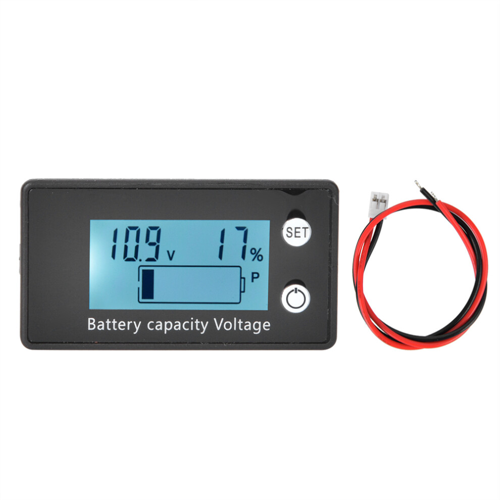 ((10-100V) White) Lcd Digital Voltmeter Portable Battery Dc 10-100V Blue Alarm 610830920326