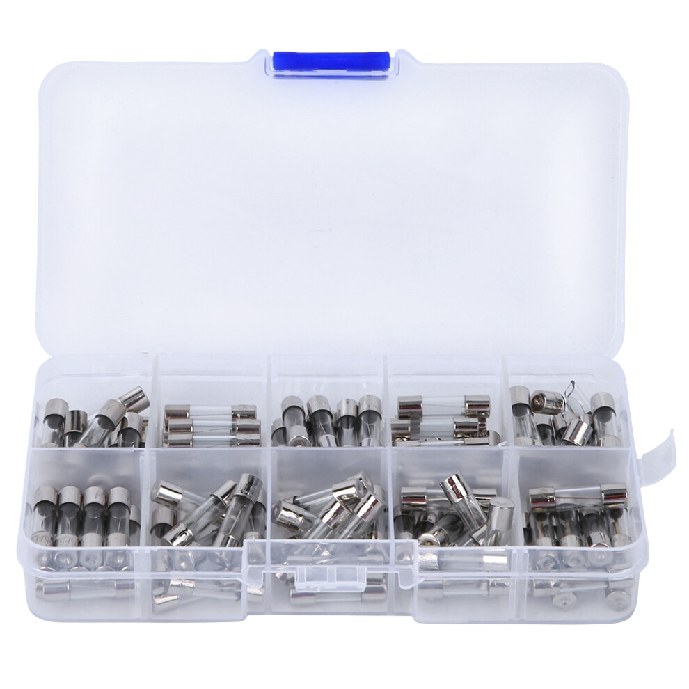 100Pcs Glass Fuse 0.2A-20A Industrial Power Control Accessories 610830921170