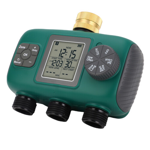 3-Wege-Sprüher-Timer Messing LCD wasserdicht Bewässerung 2