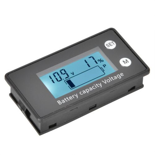 ((10-100V) White) LCD Digitalvoltmeter DC 10-100V blau Alarm 1