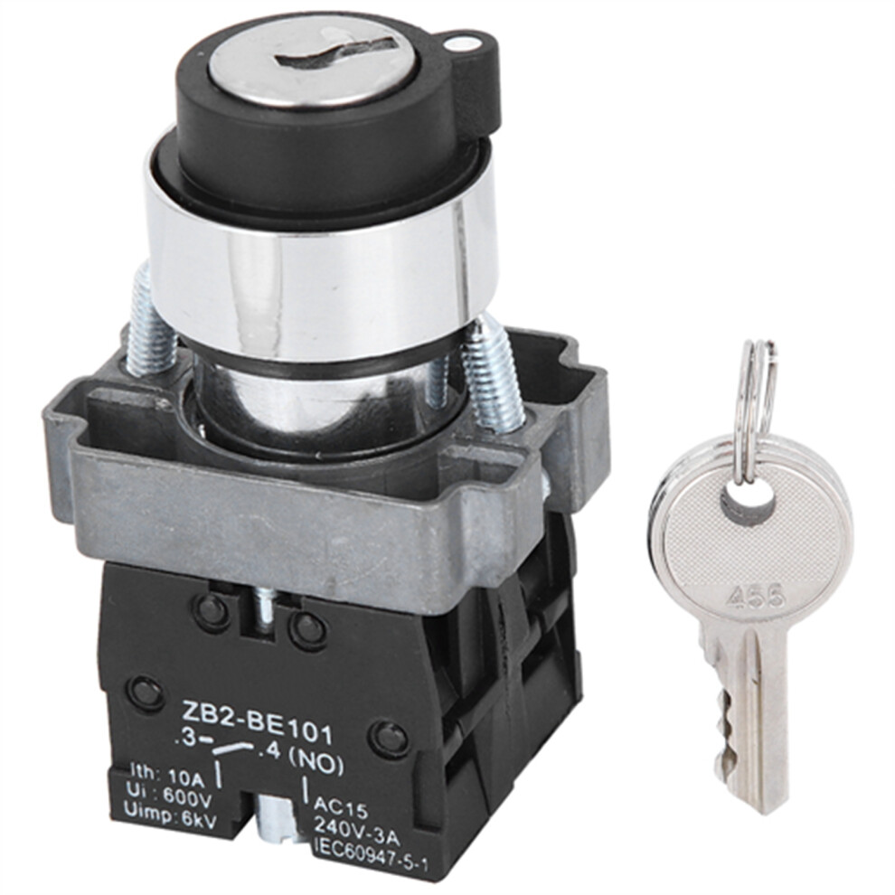 Zb2-Be102 Key Lock Switch 2 Positions Antioxidant Conductivity Silver 610830915599