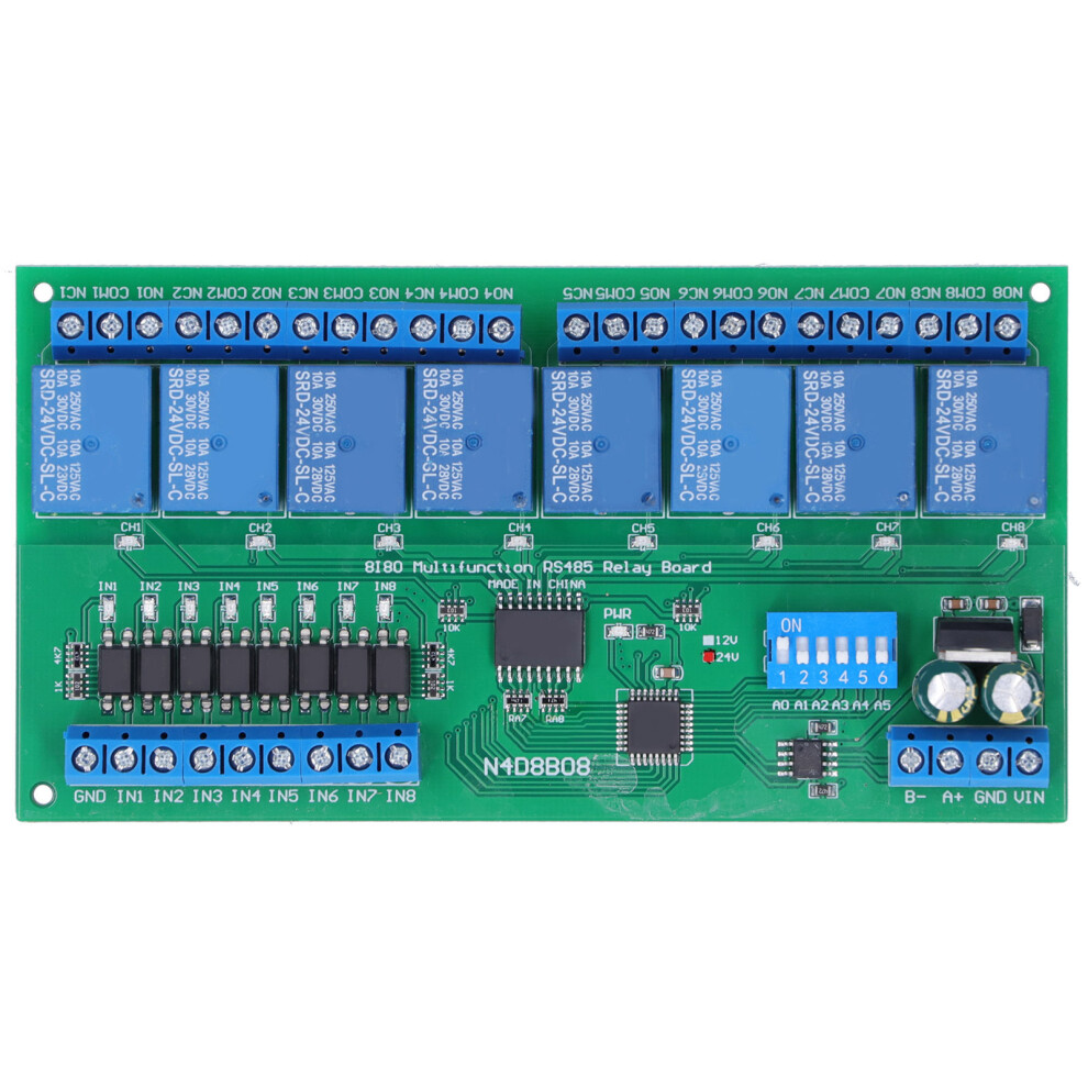 8 Input 8 Output Relay Rs485 Din35 Rail Box Plc Module 24V N4d8b08 610830901615