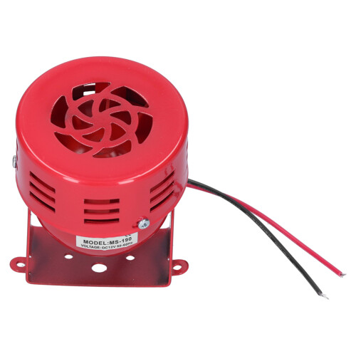 BERM Sirene Alarm Mini Rot Edelstahl 114dB DC12V MS-190 2