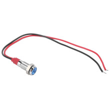 (Blue) LED-Metalldisplay 6mm wasserdicht Signallicht 6V Gelb Draht