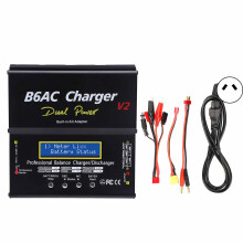 (Black AU Plug 220V) 80W 7A Balance-Ladegerät Aluminium AU-Stecker 220V