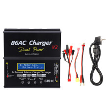 (Black EU Plug 220V) 80W 7A Balance-Ladegerät Aluminium AU-Stecker 220V