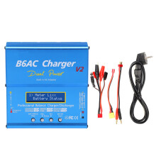 (Blue EU Plug 220V) 80W 7A Balance-Ladegerät Aluminium AU-Stecker 220V