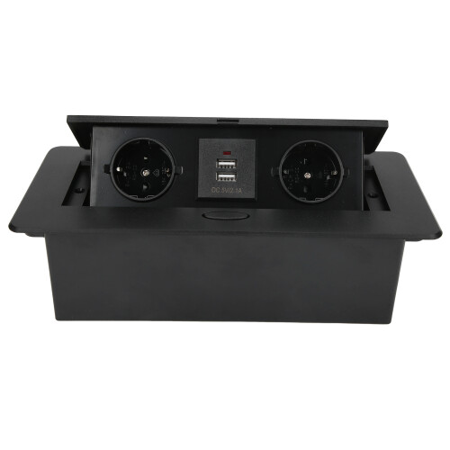 Doppelsteckdose mit 2 USB und Stoßdämpfung 16A 1