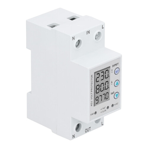 Spannungsschutz mit Strommonitor & Hintergrundbeleuchtung 230VAC 1