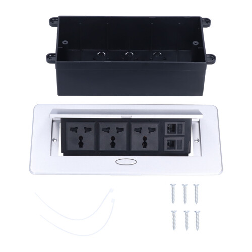 Bodensteckdose 3-fach 250V 13A PC/Telefon