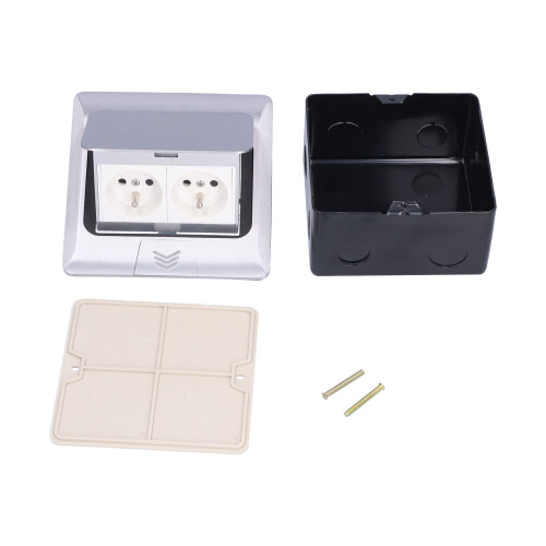 Aluminum Floor Box 2-Way 250V J28 Waterproof 1