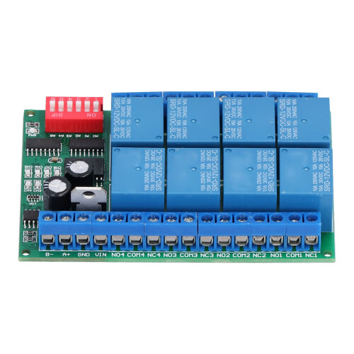 8 Channel Relay Module RS485 Serial Remote Control DC12V 1