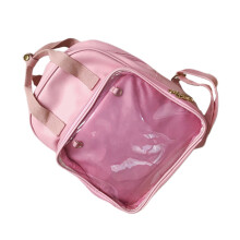 pvc rucksack schultasche umhängetasche für kinder mädchen frauen pink