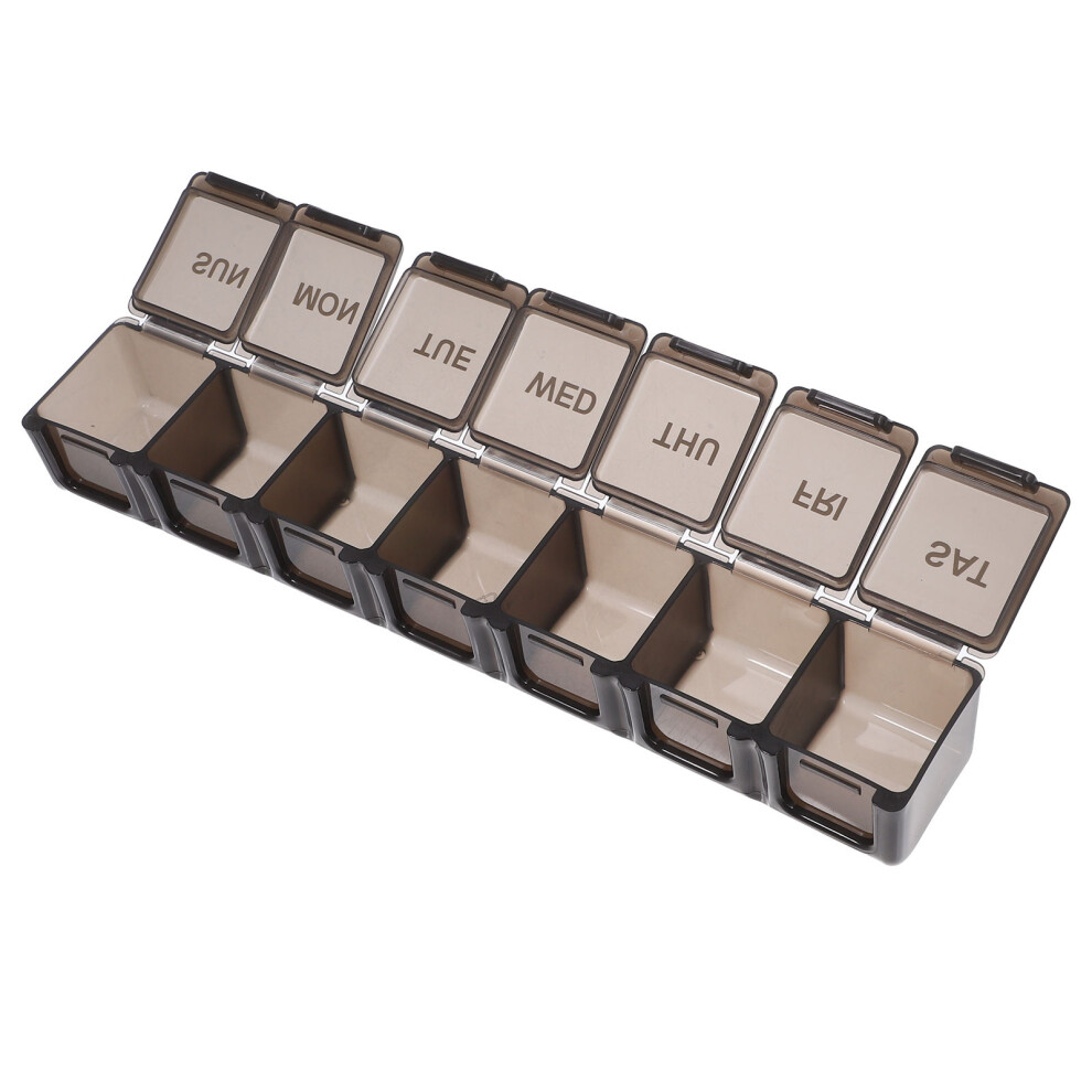Solustre Weekly Travel Pill Organizer With Multi-Grids Convenient Holder