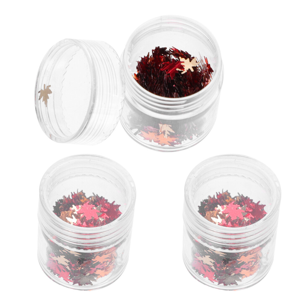 Artibetter Light Manicure Sequin Colored Maple Leaf Glitter For Autumn Nails Art