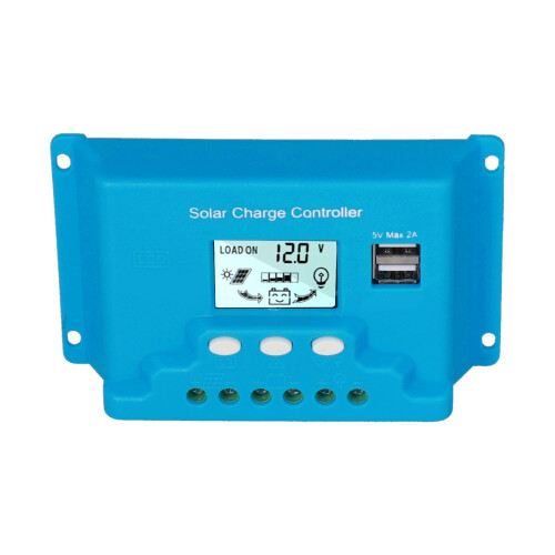 (20A) Solarladeregler LCD, 10A, USB, Rückstromschutz