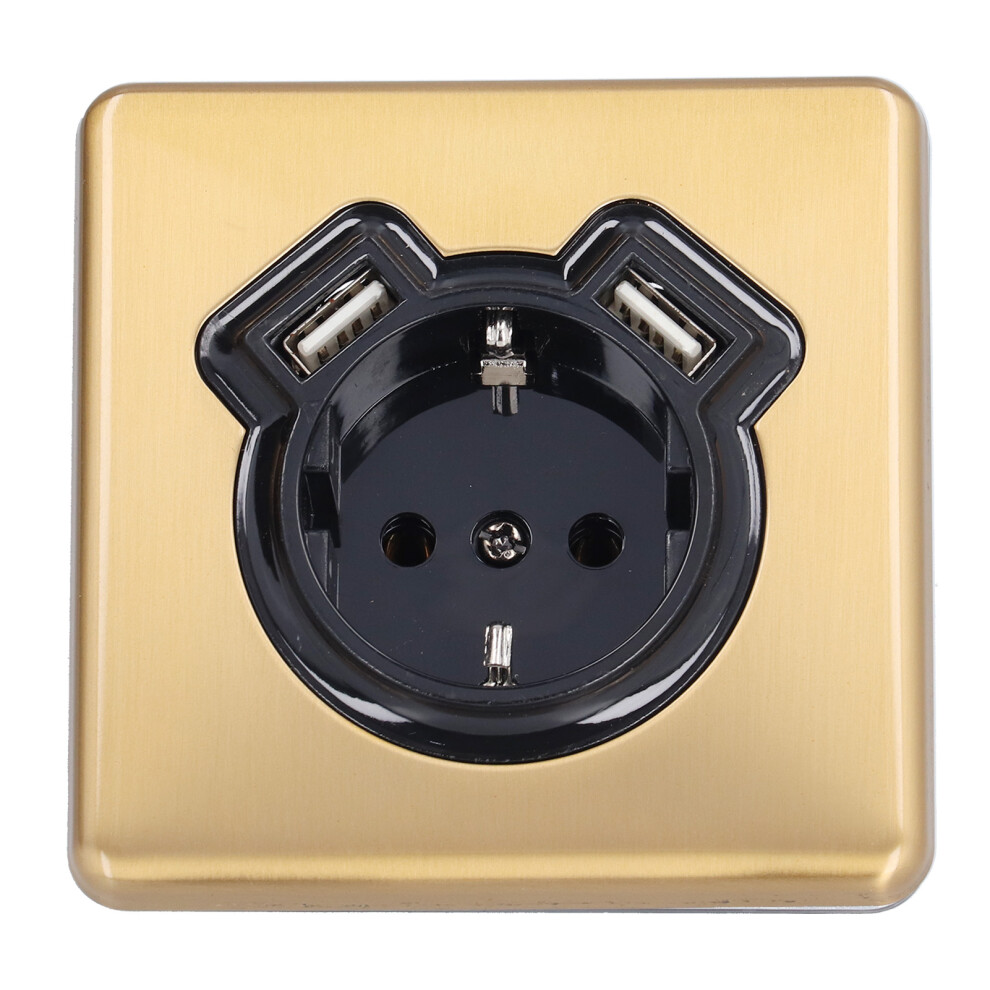 European Retro Bronze Wall Socket Dual Usb Flame Retardant 610830872625