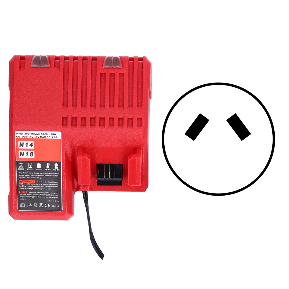 (Au Plug) Lithium Battery Charger 100-240V For Milwaukee M14 M18au Plug 610830860349