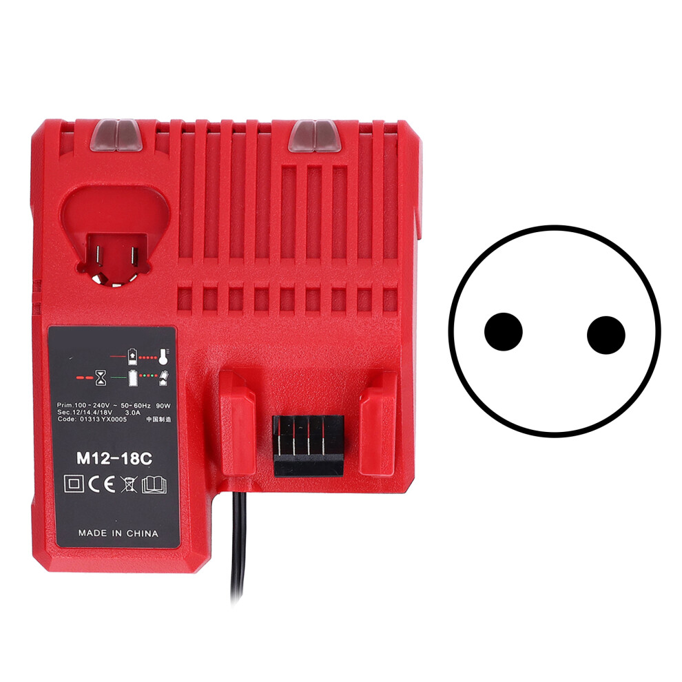 (Eu Plug) Lithium Battery Charger 100-240V For Milwaukee M12 M14 M18 Plug 610830860363