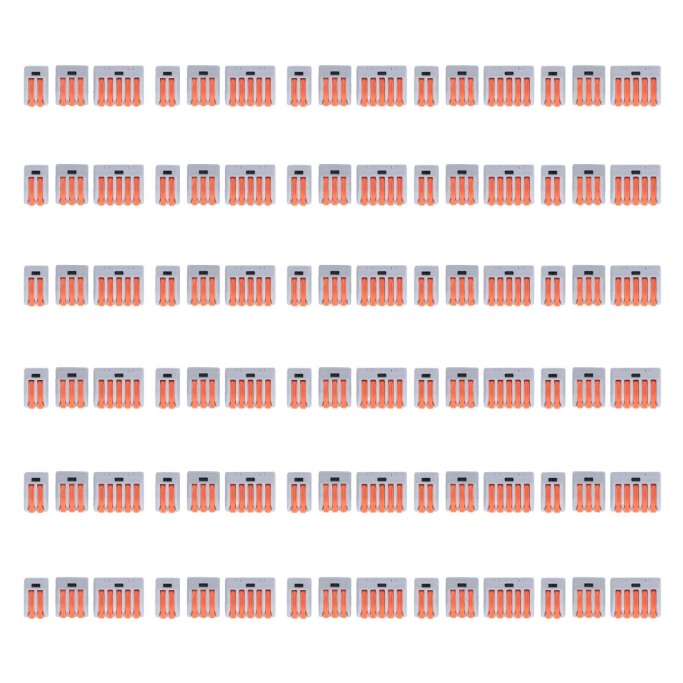 (Orange) 90Pcs Compact Wire Connector 32A Quick Splice Terminal Block 610830855987