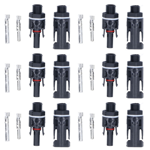 6er-Satz Solar-Endplattenstecker Messing wasserdicht 1000V