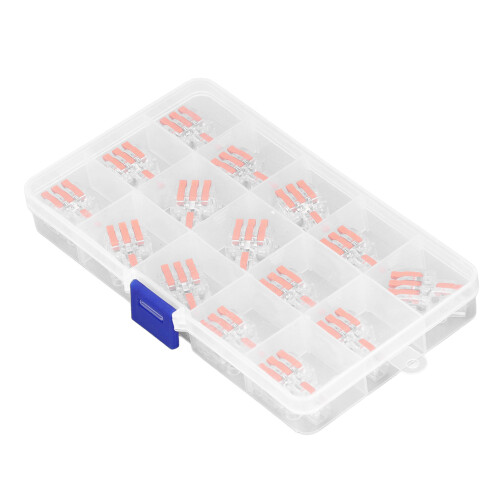 15Pcs Terminal Block Wire Connector Transparent Push-in DF-13 2