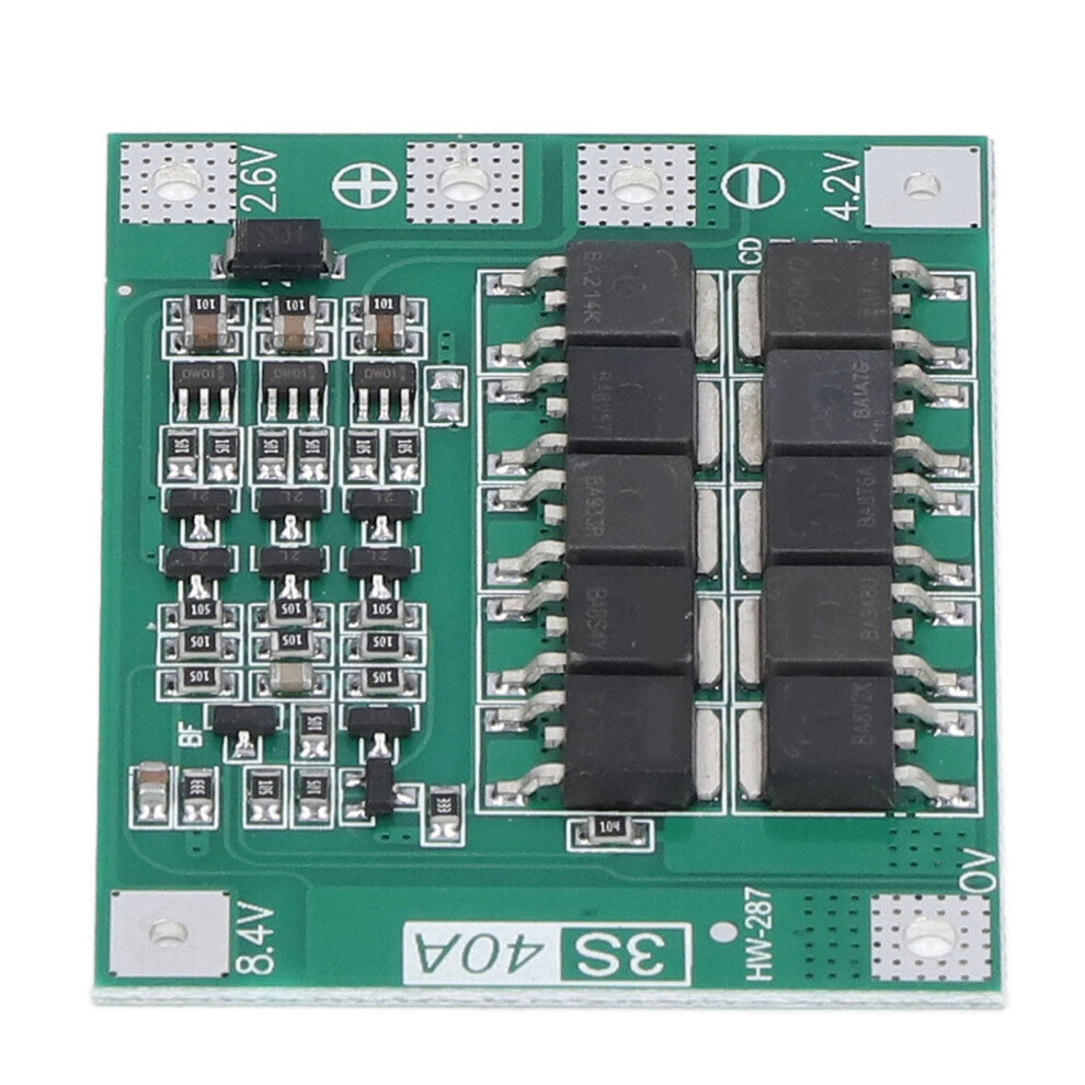 3S 40A Battery Protection Board 18650 Balanced Charging 12.6V-13.6V 610830857554