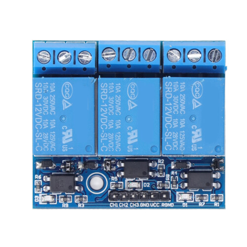 (12V 3.3V-12V Trigger) 3 Channel Relay Module 12V Isolated Optocoupler Trigger 3.3V-12V 2
