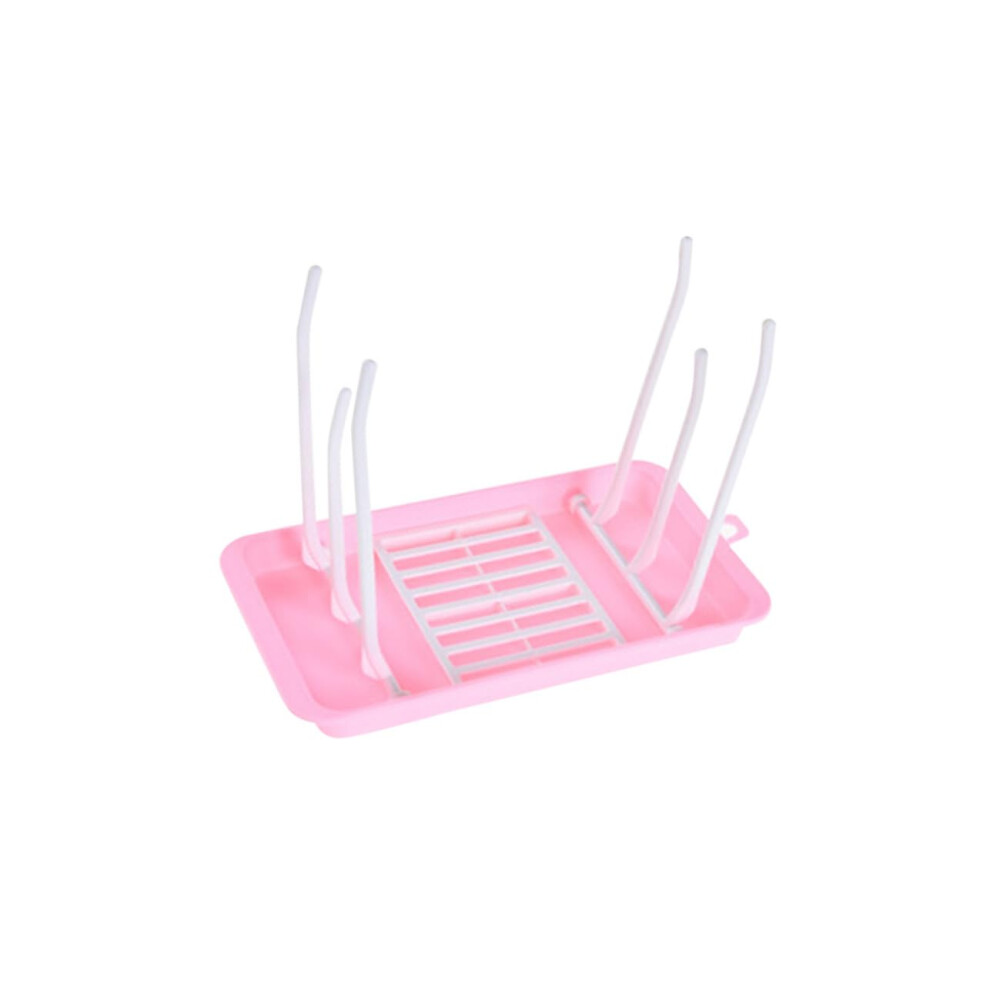 Foldable Baby Bottle Drying Rack Pink Color, Compact Space-Saving Design, Bottle Dish Dryer For Infants