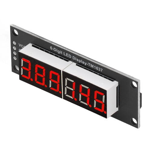 6-Stelliges LED-Modul TM1637 Rot 0,36 Zoll 1