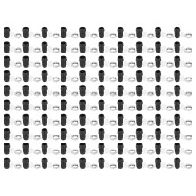 (Silver) 100x LED-Halter 3mm, Kunststoff, verchromt schwarz