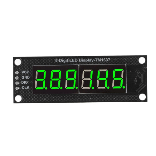 LED-Digitalanzeige TM1637 0,36 Zoll 6-stellig grün 5V 2