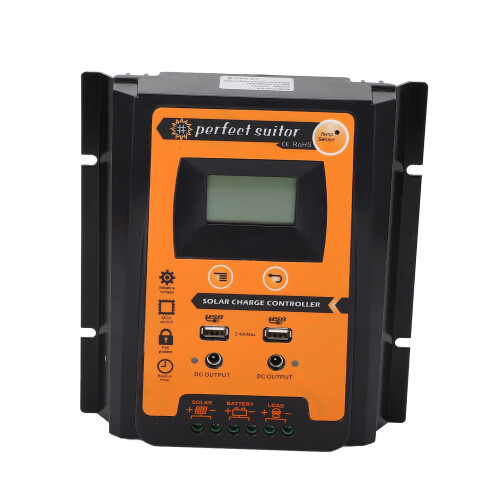 LCD Solar-Lade-/Entladecontroller 12V/24V Dual-USB 2