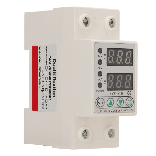 (63A (1‑63A Overcurrent )) Über-/Unterspannungsschutz AC220V 63A Selbstrücksetzend 1