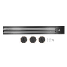 (3 Universal Adapters) Wandmontierter Schienensteckdosenblock 60cm 2-fach