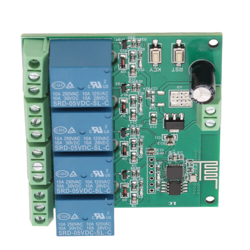 (DC5V) WiFi-Relais 4 Kanal ESP8266 DC 12V 1