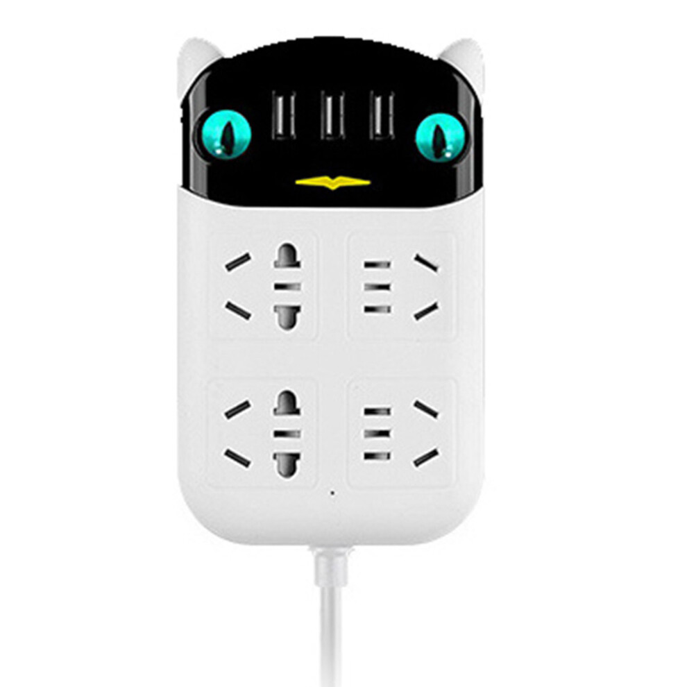 (4 Outlet) Power Strip Multifunctional Usb Port Abs Flame Retardant Socket 610830832582
