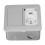 (Silver Grey) Multifunctional 2-Outlet Flame Retardant Waterproof Socket 2