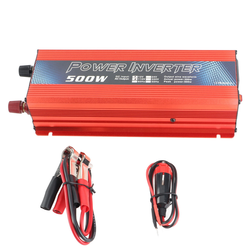 ( 110V 60Hz) Car Power Inverter 500W Sine Wave Usb Cooling Fan Dc 12V To Ac Red 610830835484