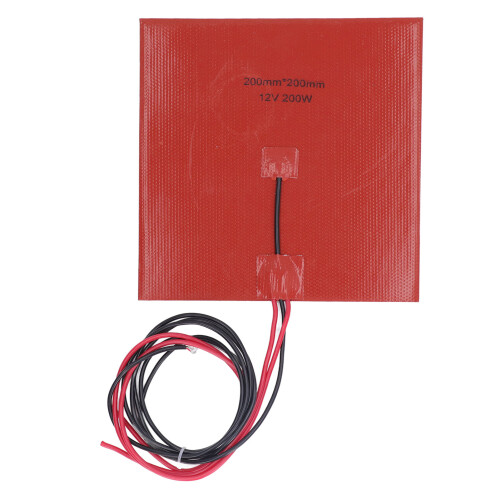 (DC12V) Silikon-Heizmatte 200x200mm 200W 180C DC24V