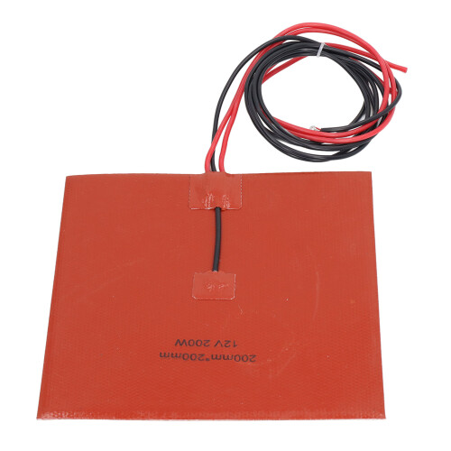 (DC12V) Silikon-Heizmatte 200x200mm 200W 180C DC24V 2