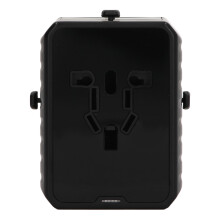 (Black) Universal Travel Adapter USB C International Plug Multi Outlets