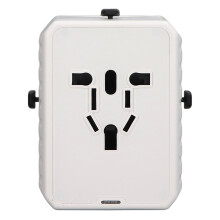 (White) Universal-Reiseadapter USB C mit Mehrfach-Steckdosen
