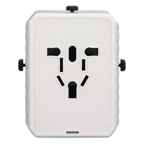 (White) Universal-Reiseadapter USB C mit Mehrfach-Steckdosen