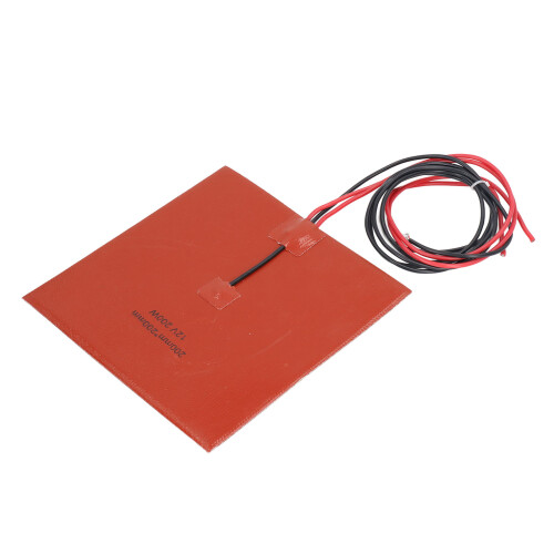 (DC12V) Silikon-Heizmatte 200x200mm 200W 180C DC24V 1