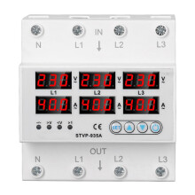 (63A 1‑63A) 3-Phasen-Spannungs-/Stromschutzgerät Digitalanzeige 220/380V 40A