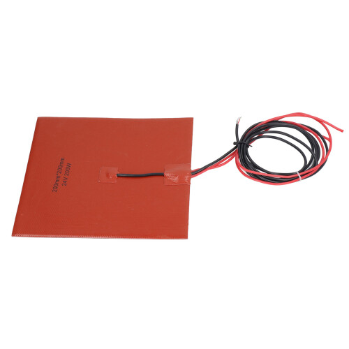 (DC24V) Silikon-Heizmatte 200x200mm 200W 180C DC24V 1
