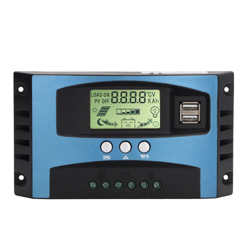 (20A) MPPT-Solarladeregler 12V/24V, LCD, Dual-USB, 30A